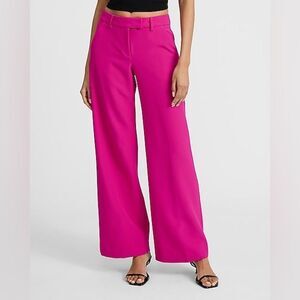 Express Editor Relaxed Mid Rise Trouser Pant‎ neon berry (Pink) size 0 nwt